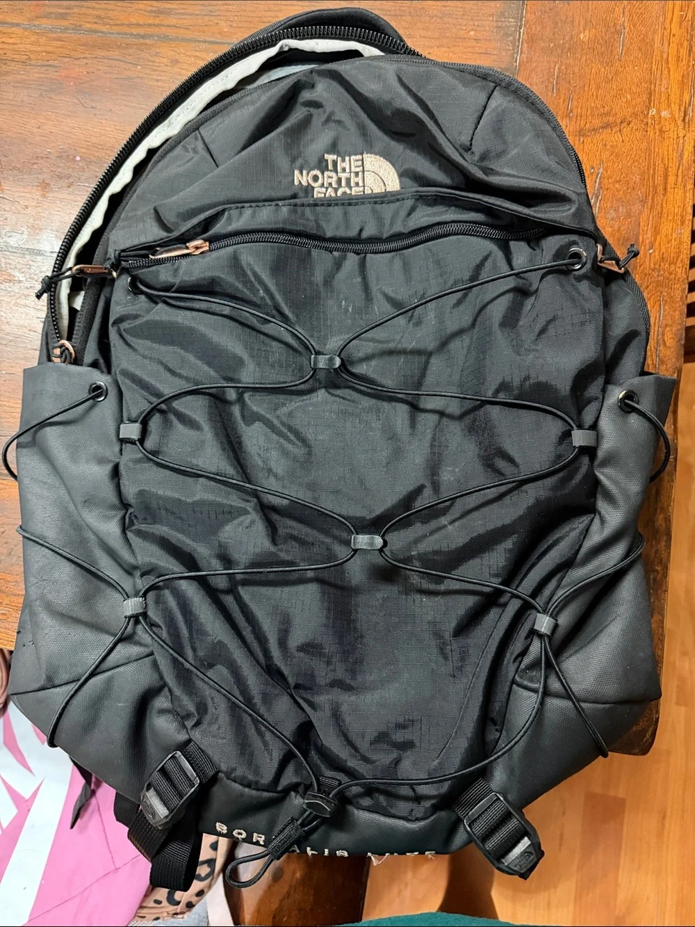 The North Face Black Bungee Front Backpack